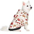 thumbnail image 2 of Goofa Gingerbread Holiday Sweets Pattern Small Dog Sweater Hoodies Pet Grey Hooded Soft Fleece Sweatshirts with Pocket Fall Winter Puppy Cat Sweaters Warm Clothes-X-Large, 2 of 8