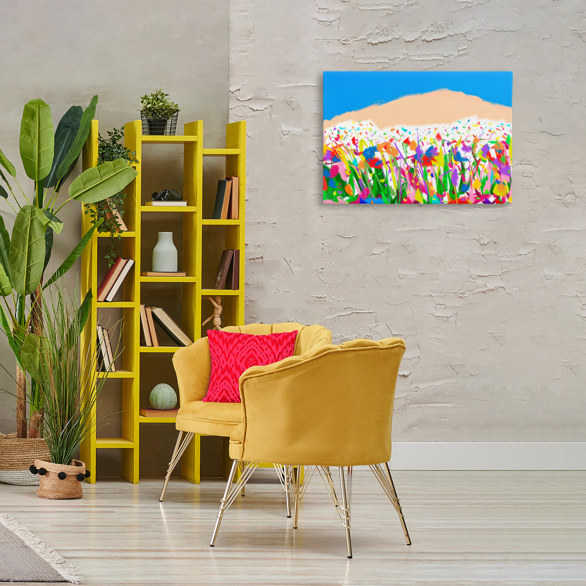 Stupell Industries Joyful Landscape Abstraction Landscape Painting Gallery Wrapped Canvas Art Print Wall Art, 30 x 20