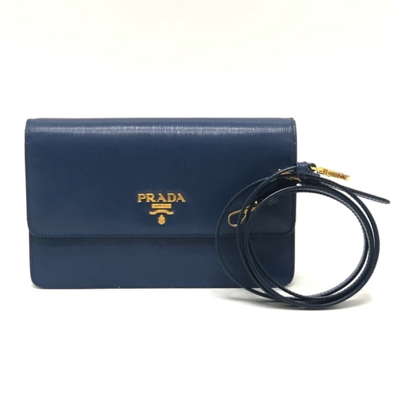Pre-Owned PRADA 1BP016 Logo Wallet Mini Bag Party Pochette Shoulder Leather Women's... (Fair)