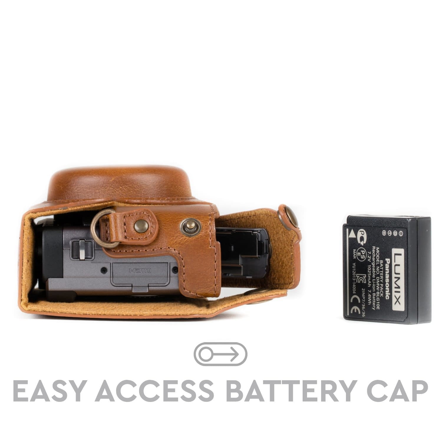 DC-TZ90 MegaGear Ever Ready Leather Camera Case compatible with Panasonic Lumix DC-TZ95