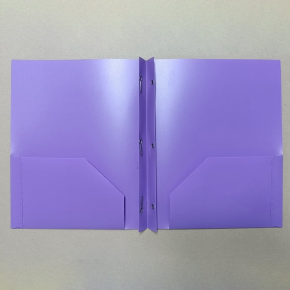 PPKVUFD Plastic Folder with Prongs 2 Pocket, 1 Pack Purple Plastic Folders with Pockets and Prongs, Letter Size, Heavyweight Poly Prong Folders