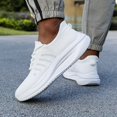 thumbnail image 3 of Men's Athletic Shoes, Summer White Knit Upper Breathable Soft Sole, Lightweight Fashion Thick Sole, Gym Workout Running Shoes, Outdoor Casual Running Shoes, 3 of 9