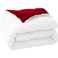 thumbnail image 7 of DNG Creations 3 Piece Solid Reversible Diamond Pattern Comforter 550 GSM All Season 800 TC, 100% Egyptian Cotton - Oversized Queen - Size ( White/Red Colour ), 7 of 7