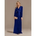 thumbnail image 1 of Robe de Mariage Robes d'Invitée de Mariage pour Femmes à Manches Longues à Col en V Sirène Robe de Banquet Robe de Soirée pour Femmes Robe de Fête, 1 of 9