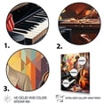 thumbnail image 3 of Designart "Harmonies of Cubist Jazz II" Fashion Framed Wall Art - Modern Orange Jukeboxes Hallway Framed Wall Art Decor, 3 of 6