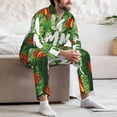 thumbnail image 7 of Sikiie Palm Leaves And Tropical Flowers Mens Pajama Set, Soft Warm Long Sleeve Sleepwear, Cozy Button-Down Pjs for Men-Large, 7 of 7
