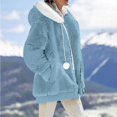 thumbnail image 2 of Veste Réversible Grande Taille Femme Chaude à Capuche Zippée Manteau Coréen Mode Confortable Couleur Unie, 2 of 6