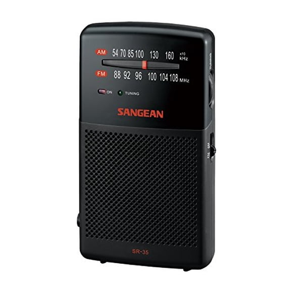 Radio analógica de bolsillo Sangean SR-35 AM/FM negra