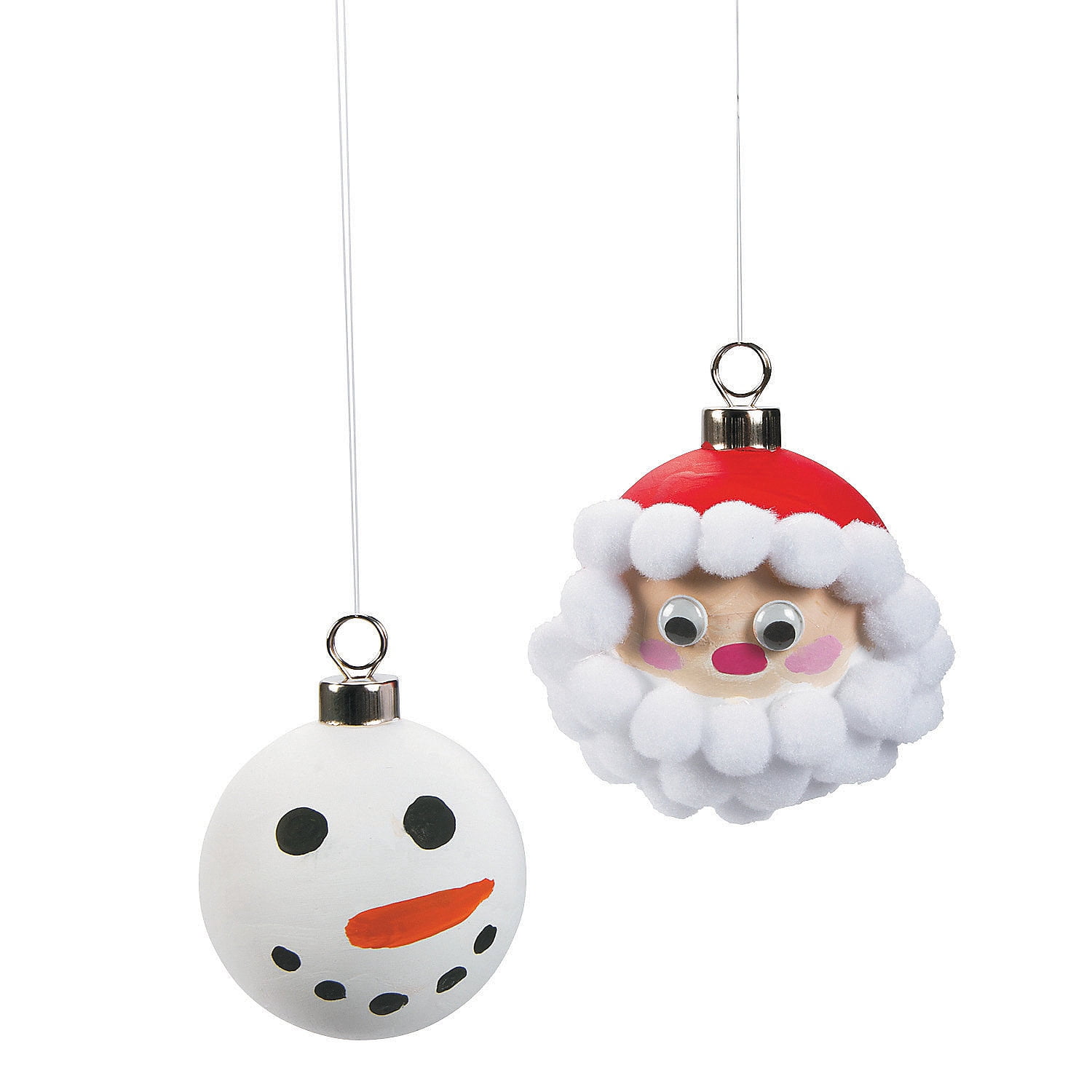 DIY Ceramic 3D Round Ornaments, Craft Kits, Christmas, 12 Pieces
