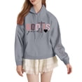 thumbnail image 2 of NinXxx Women's DOD IS GOOD Long Sleeve Hooded Pullover Hoodie Grey XL, 2 of 4