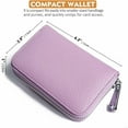 thumbnail image 6 of Credit Card Holder RFID Blocking Genuine Leather Mini Credit Card Wallet Purse with Zipper Womens Small id Compact Slim Blocked Zip Accordion Wallets Case for Women Men, 6 of 8