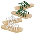 thumbnail image 6 of OFFIGAM 1 Pair White Sparkly Roman Style Sandals Open Toe Non- Beach Footwear Comfortable PU Material, 6 of 8
