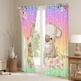 thumbnail image 3 of Homewish Capybara Pink Floral 42x63 2-Pack Girls Ultra Soft Ombre Blackout Curtains, 3 of 6