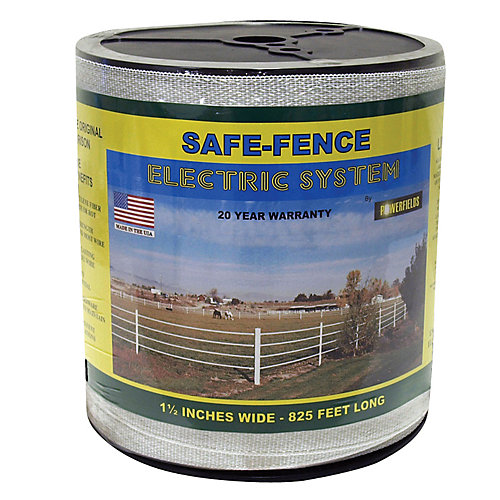 Safe Fence 1 1/2in Wide Poly Tape 825 Ft White