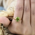 thumbnail image 5 of Vintage Peridot Gemstone Ring Stackable Delicate Promise Jewelry Engagement14k Gold Ring August Birthstone Solitaire Women Ring Gift For Her, 5 of 6