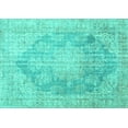 thumbnail image 1 of Ahgly Company Machine Washable Indoor Rectangle Persian Turquoise Blue Traditional Area Rugs, 8' x 12', 1 of 4