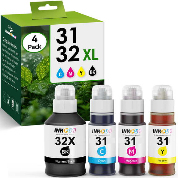 31 32XL Refill Ink Compatible for HP 31 32XL Ink Bottle for HP 31 Ink for HP Smart Tank 5101 5102 7301 7602 7001 6001 Plus 651 551 455 457 450 (140ML 32XL Black Ink, 70ML 31 Color Ink)