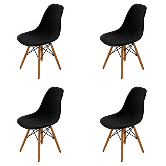 Jacquard Dining Chair Covers Set of 4, Mid Century Modern Dining Room Chair Slipcovers Stretch Shell Chair Cover Lounge Armless Chair Protectors for Home Kitchen Dining Room