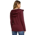thumbnail image 3 of Uniexcosm Women Casual Sweatshirts Hooded Sports Jacket Long Sleeve Tops, 3 of 10