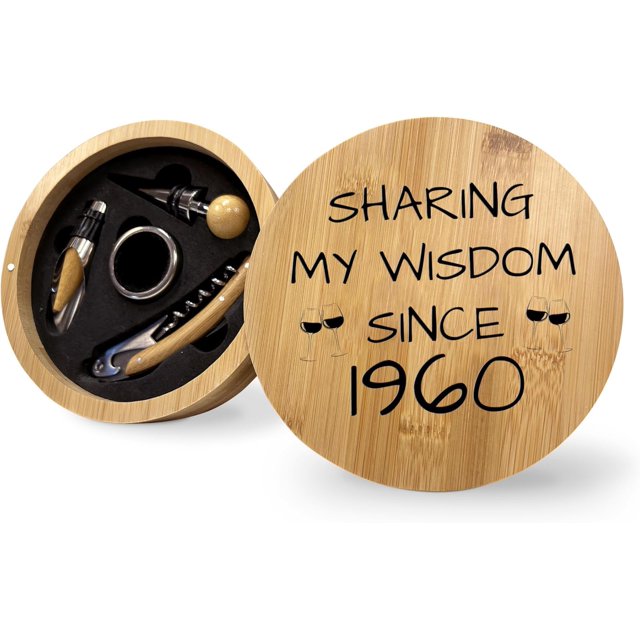 Birth Year 1960 Wine Set For 64th Birthday, Unique Gift Ideas For Turning 64, Wine Accessory For Mother's Day Father's Day Retirement or Graduation