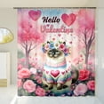 thumbnail image 3 of Hello Valentine’s Day Siamese Flower Crown Romantic Pink Floral Shower Curtain Cat Lover Kitten Owner Gifts Waterproof Bathroom Bathtub Curtain - 00031, 3 of 5