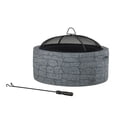 thumbnail image 1 of Sunjoy Stone 26 in. Round Wood Burning Firepit, 1 of 8