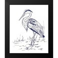 thumbnail image 2 of Wang, Melissa 12x14 Black Modern Framed Museum Art Print Titled - Indigo Heron I, 2 of 5
