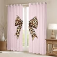 thumbnail image 2 of Manfei Vintage Leopard Print Bow Blackout Curtains Set of 2 (52x84 Each) for Teens Girls,Brown Cheetah Print Bowknot Window Curtains for Kids,Lightweight Room Decor, 2 of 6