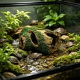 thumbnail image 4 of Escondite, Decoración del terrario, Cueva de la Casa del Árbol con terraza de roca, refugio de plástico para escalar tortugas, Tanque de acuario para lagartos, 4 of 6