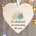 thumbnail image 5 of Heart-Shaped Sea Glass Friendship Decor, Timeless Friendship Heart Keepsake Ornament for Xmas Tree Decorated with Sea Glass Decor and Inspirational Quotes, Art Gift for Best Friends, 5 of 7