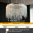 thumbnail image 5 of 16" Modern Crystal LED Chandelier with Adjustable Height and Color Temperature (3000K–6000K), Luxury Ceiling Light for Living Room, Dining Room, Bedroom, 5 of 10