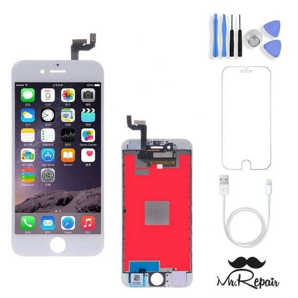 Iphone 6s Screen Repair Kit Premium W Tools White Lcd Touch Screen Display Assembly And Replacement Replace Cracked Broken Dead Pixels Walmart Com