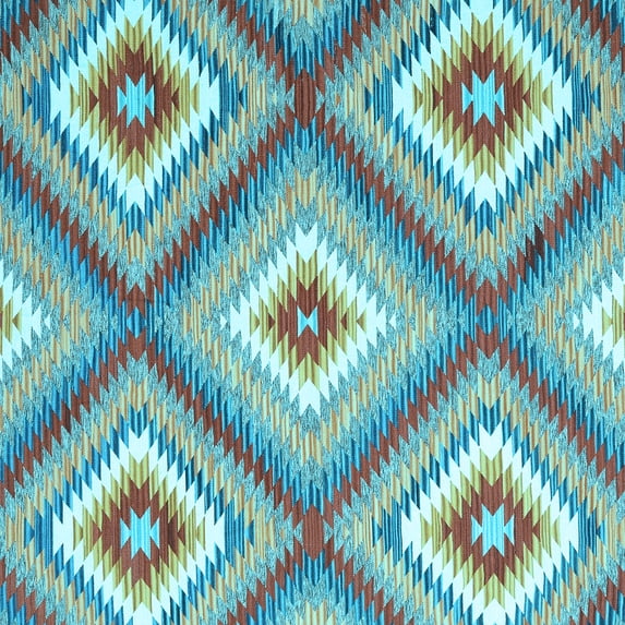 Ahgly Company Indoor Square Southwestern Light Blue Country Area Rugs, 8' Square