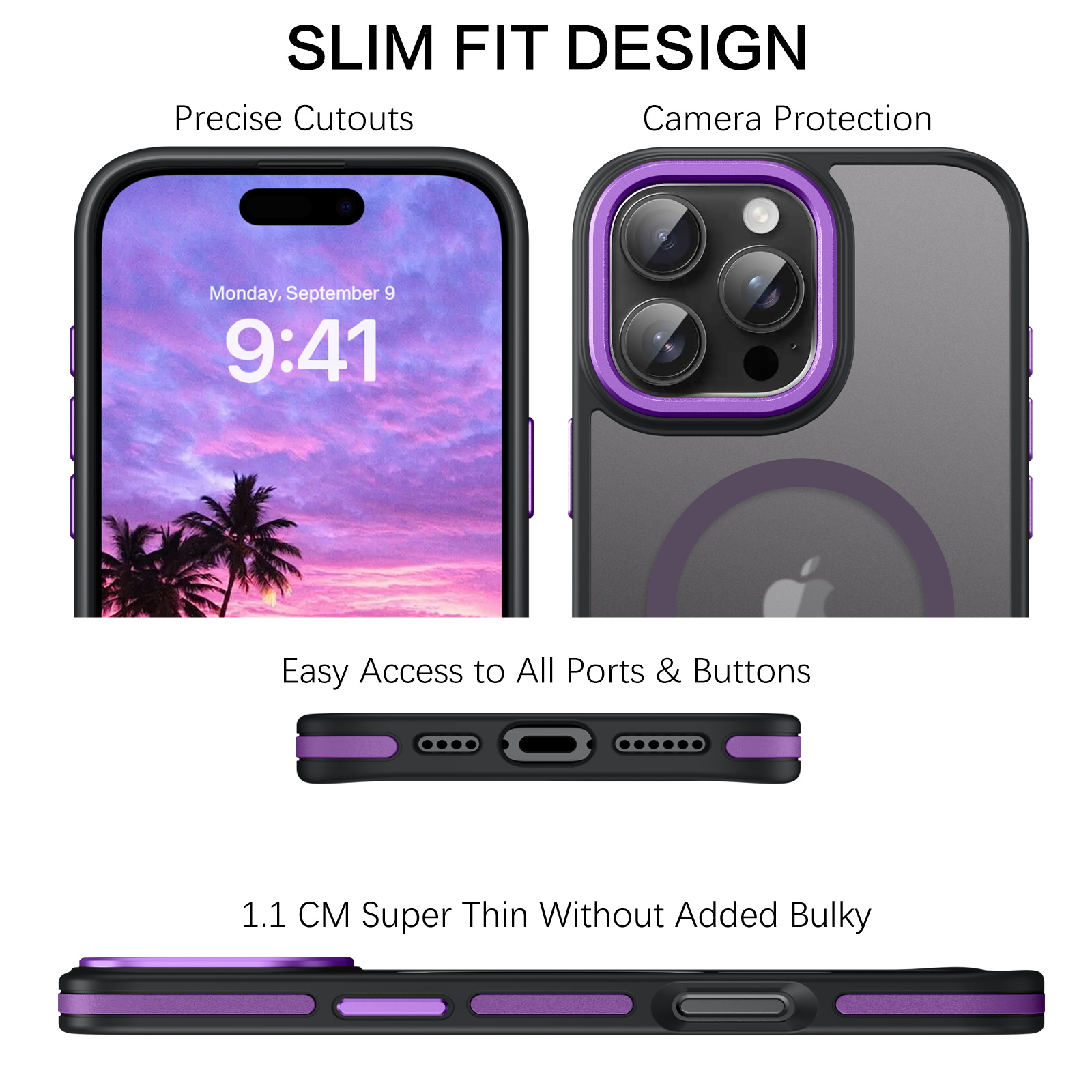 Bentoben iPhone 16 Pro Max Case Purple Matte photo 2