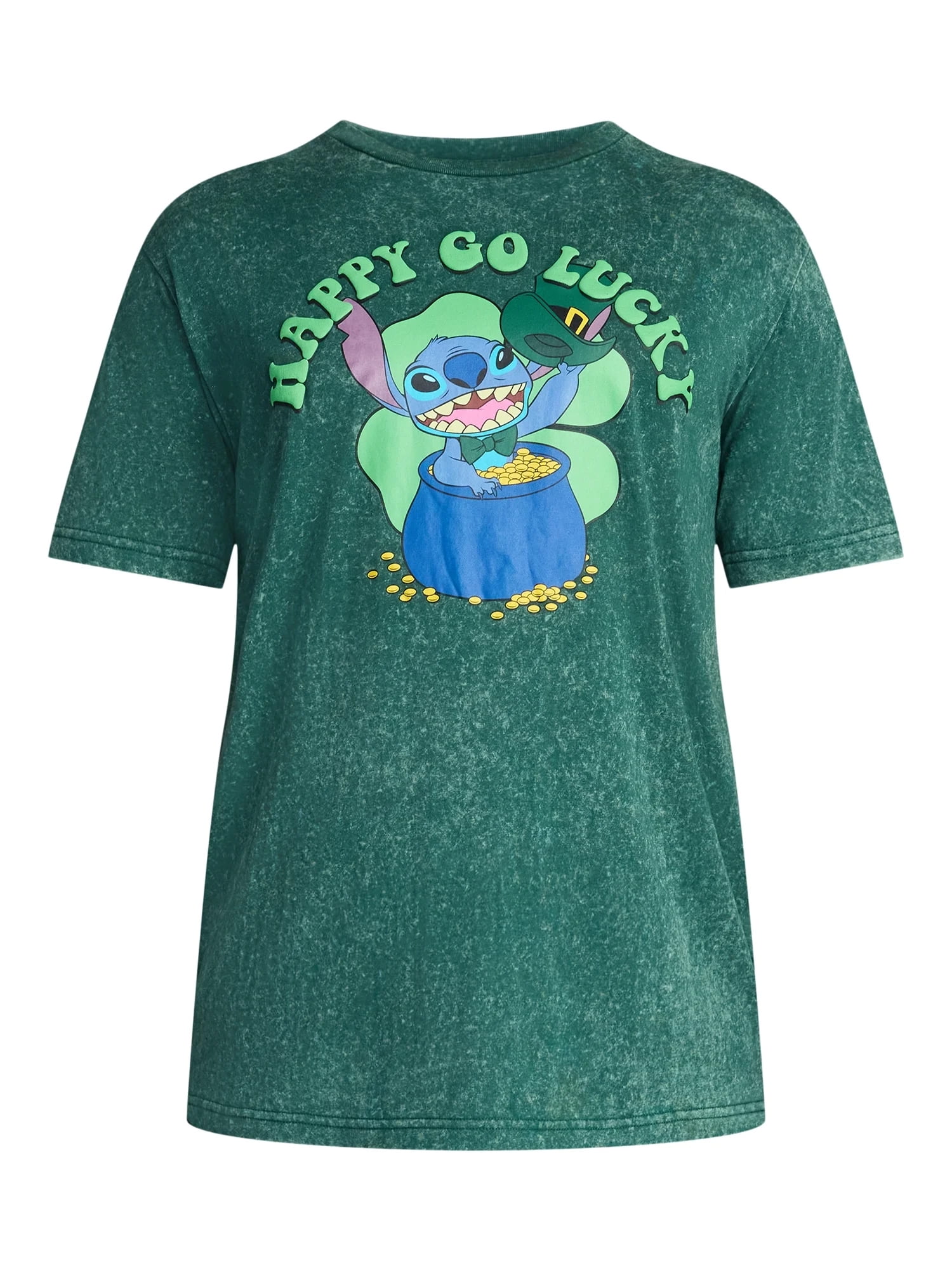 St. Patrick's Day Men's and Big Men's Disney Lilo & Stitch Graphic Tee Shirt, Sizes XS-5XL