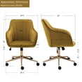 thumbnail image 7 of Duhome Velvet Desk Chair with Arms, Swivel Adjustable Office Chair Computer Task Chair with Wheels, Yellow and Gold, 7 of 7