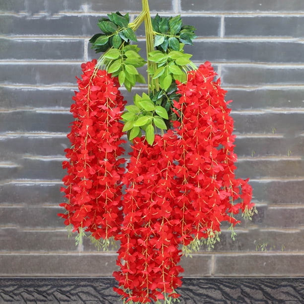 LADIGASU Flores Colgantes Moda Hogar Violeta Colgante de Pared Violeta Flor Artificial Decoración Simulación Colgante de Pared Guirnalda de Flores Orquídea de Seda Falsa Liquidación Ramo de Flores Si