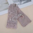 thumbnail image 3 of Ofertas Únicas 1 Par de Guantes de Encaje con Lazo para Protección Solar Morado, 3 of 5