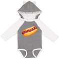 thumbnail image 3 of Inktastic Hot Dog Illustration with Mustard Onions and Ketchup Boys or Girls Long Sleeve Baby Bodysuit, 3 of 5