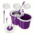 thumbnail image 3 of Rotary Mop and Mop Bucket Set with Wringer, Equipped with 3 Microfiber Cloths, 3 of 13