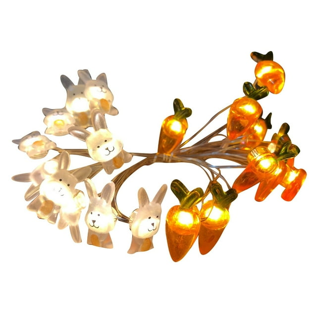 LED Copper Wire Shape Lamp Easter Bunny Carrot Luminous String Decorative Lamp Copper Wire String