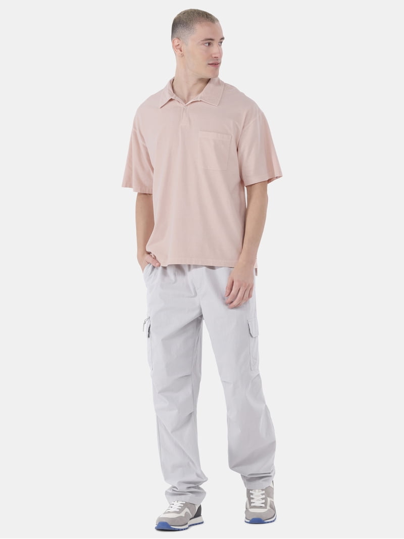 No Boundaries Oversized Cotton Polo Shirt, Men's and Big Men's