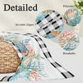 thumbnail image 3 of Coastal Corals Shells Pillow Covers King, Ocean Marine Life Sstarfish Black Plaid Soft Brushed Microfiber Breathable Throw Pillow Covers, Pillowcase with Zipper for Couch Sofa Bedroom 20"x36", 3 of 9