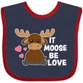 thumbnail image 3 of Inktastic It Moose Be Love with Cute Moose Boys or Girls Baby Bib, 3 of 4