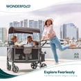 thumbnail image 2 of WONDERFOLD W4 Original Stroller Wagon (4 Seater) - Collapsible Wagon Stroller with Seats with 5-Point Harnesses, Easy Access Zipper Door, and Removable Sun Canopy, Gray, 2 of 5