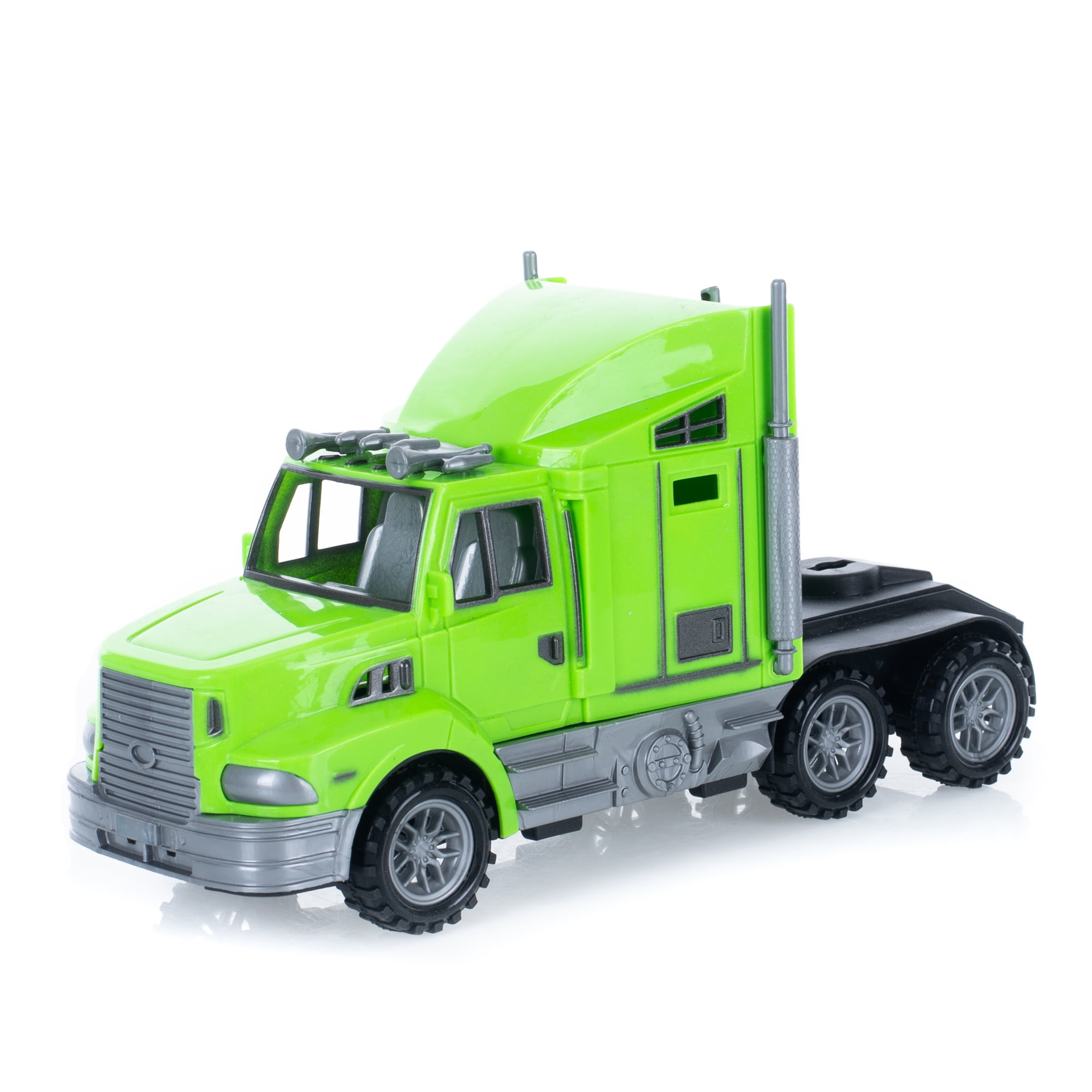 green toys flatbed truck & race car