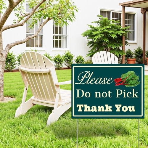 ZXCXRQFa Please Do Not Pick Swiss Chard Yard Sign With Stake,Private Property Vegetable Sign Plant Markes for Lawn Yard Farm 9 x 12 Inches Sturdy Rust Free Weatherproof,Easy to Install
