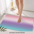 thumbnail image 3 of Pink Purple Teal Ombre Cream Door Mat&nbsp;Indoor Outdoor Entrance,Non Slip Small Rug for Kitchen Bathroom Entryway Rug,Modern Abstract Art Aesthetics Washable Doormat Floor Mat 18x30 Inch, 3 of 8