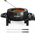 thumbnail image 4 of Sunvivi 3 QT Fondue Set, Electric Fondue Pot Set for Melting Chocolate & Cheese, 1000W Non-Stick Fondue Maker with Adjustable Temperature Control and 8 Color-Coded Forks, Ideal for Dessert & Broth, 4 of 10