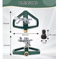 thumbnail image 4 of OHHANI Sprinkler for Yard, Heavy-Duty 360-Degree Rotating Pulse Lawn Sprinkler With Metal Base, Large Area 4865 Sq Inch, Suitable For Large Gardens and Patios, 4 of 7